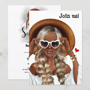 Sommarstämning Blond Bröllopsfest Inbjudan