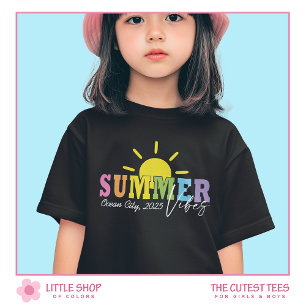 Sommarstämning Färgrik Typografi Tjejer T Shirt
