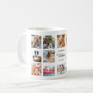 Sommarstämning Foto Collage vit svart Kaffemugg