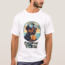 Sommarstämning Hund – Cool Beach Mood T-shirt