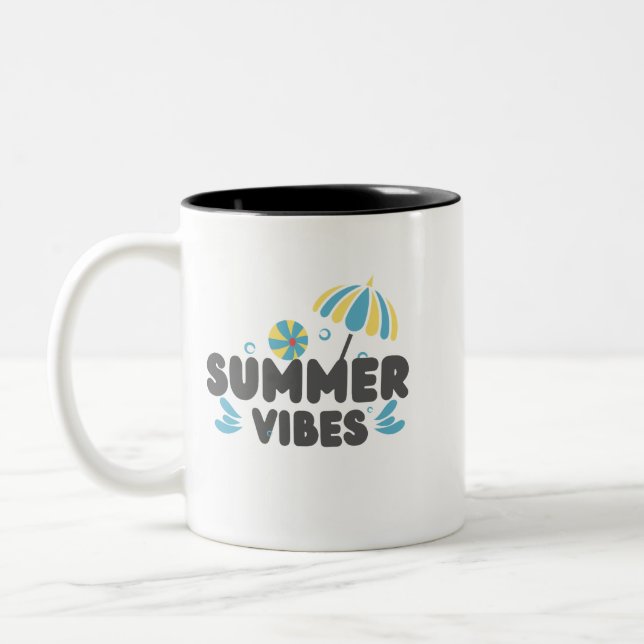 Sommarstämning Kaffe kopp | Strand Regenschirm Kop (Vänster)