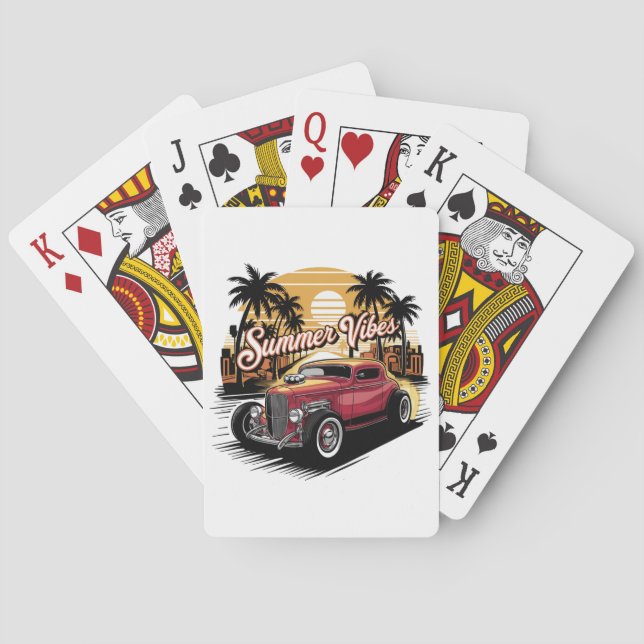 Sommarstämning Klassisk Bil Casinokort (Baksidan)