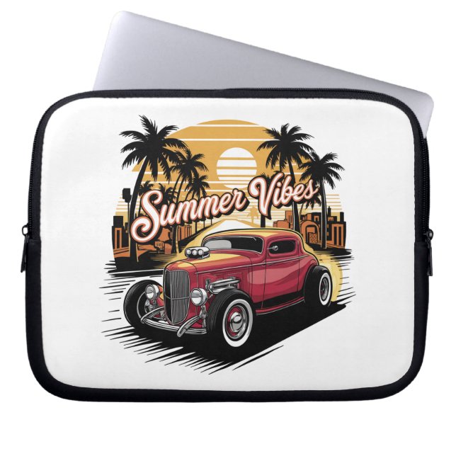Sommarstämning Klassisk Bil Laptop Fodral (Framsidan)