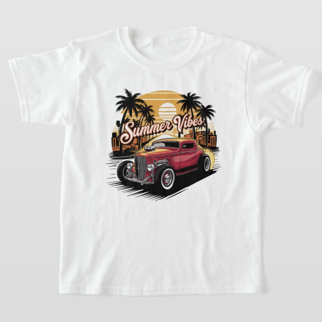 Sommarstämning Klassisk Bil T Shirt (Laydown)