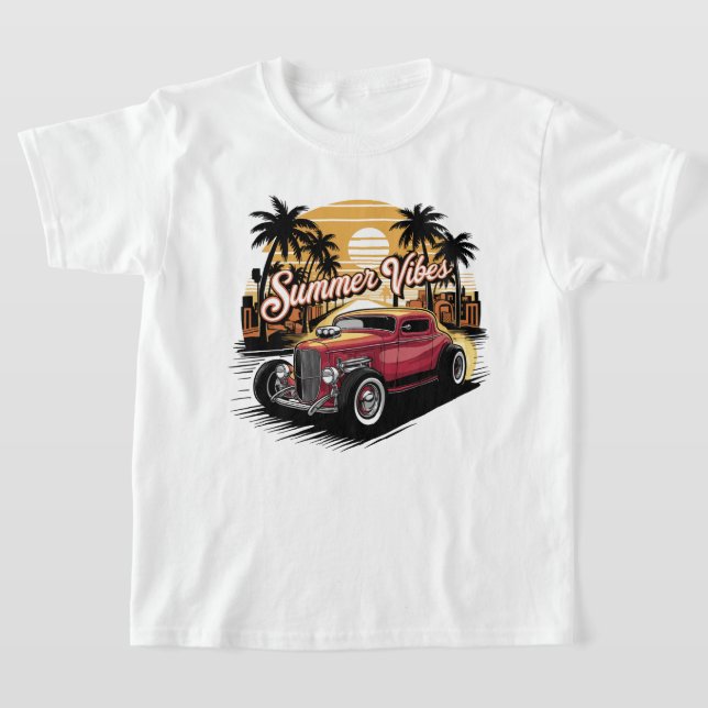 Sommarstämning Klassisk Bil T Shirt (Laydown)