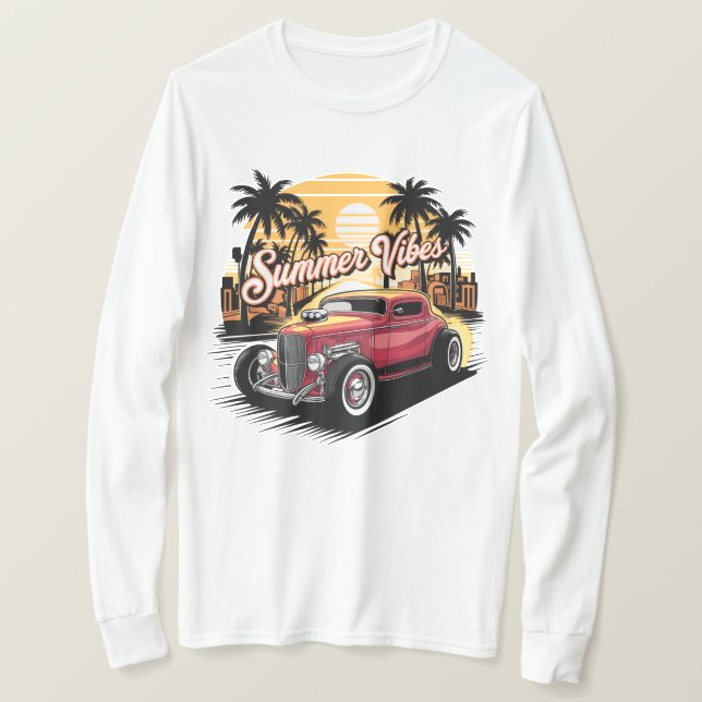Sommarstämning Klassisk Bil T Shirt (Design framsida)