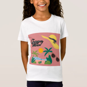 Sommarstämning Kortärmad barnt-shirt för flickor T Shirt