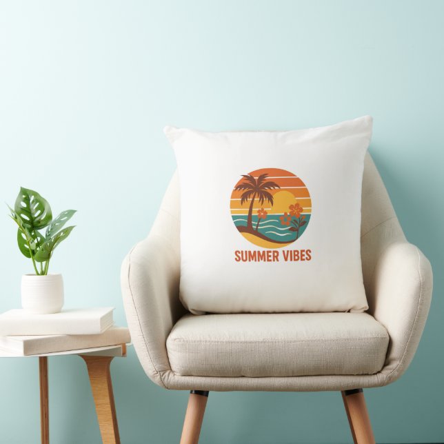 Sommarstämning – Ljust, Tropiskt och Roligt Design Kudde (Stol)
