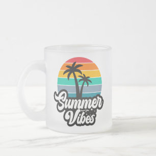 Sommarstämning med palmer design frostad glasmugg