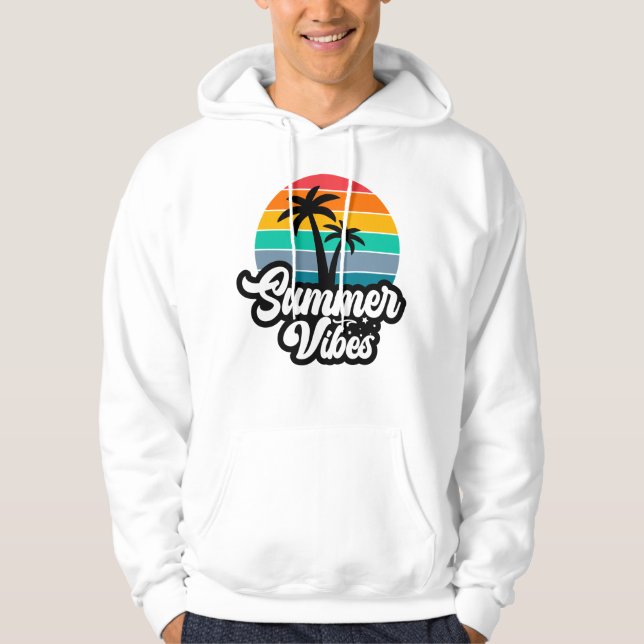 Sommarstämning med palmer design hoodie (Framsida)