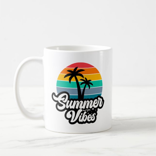 Sommarstämning med palmer design kaffemugg (Vänster)