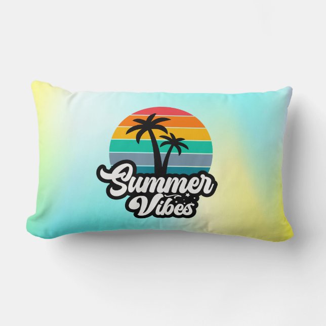 Sommarstämning med palmer design lumbarkudde (Framsida)
