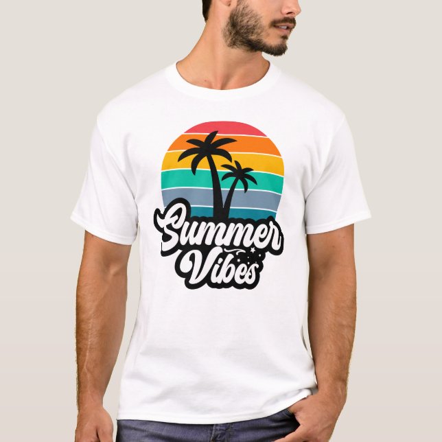 Sommarstämning med palmer design t shirt (Framsida)