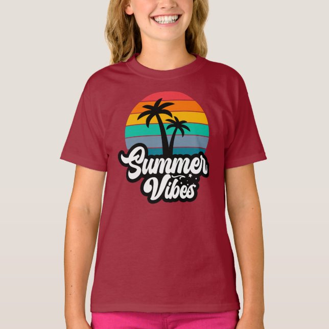 Sommarstämning med palmer design t shirt (Framsida)