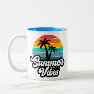Sommarstämning med palmer design Två-Tonad mugg
