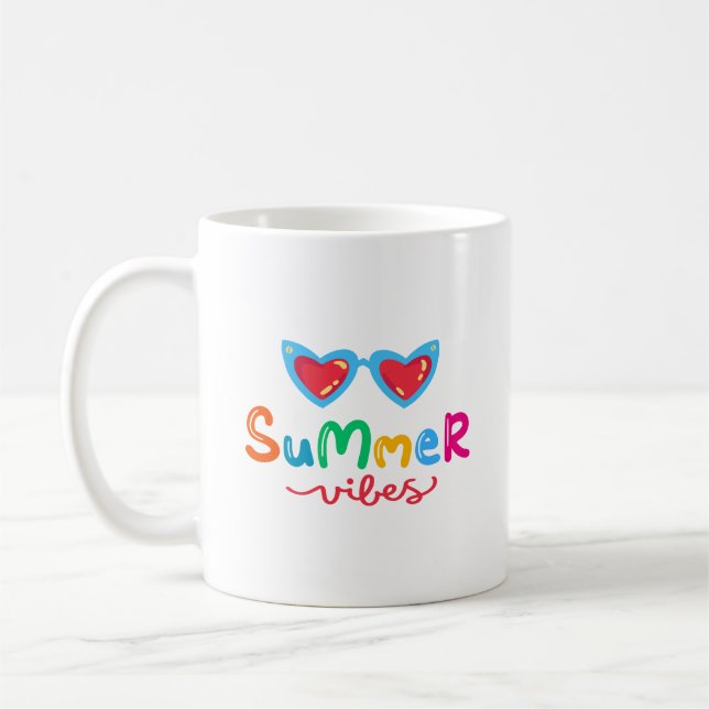 Sommarstämning Och Solglasögon Kaffemugg (Vänster)