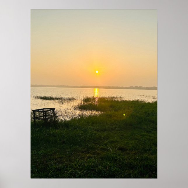 Sommarstämning | Ombre Beach Sun & Sand Monogram   Poster (Framsidan)