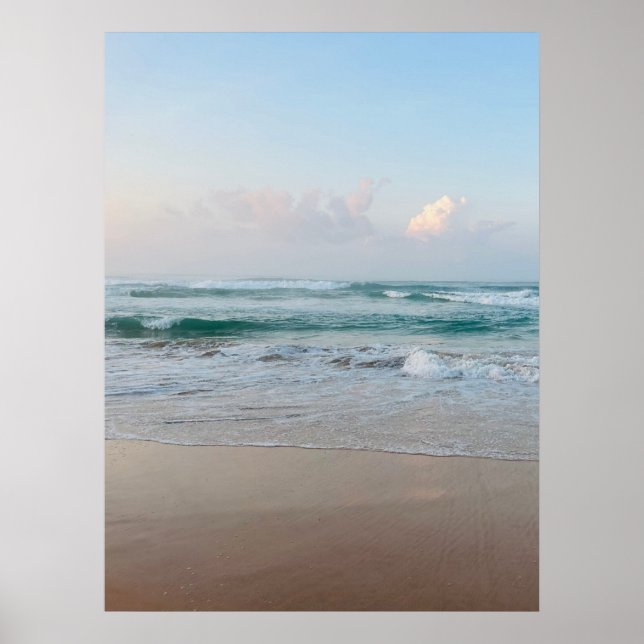 Sommarstämning | Ombre Strand Sol & Sand Monogram Poster (Framsidan)