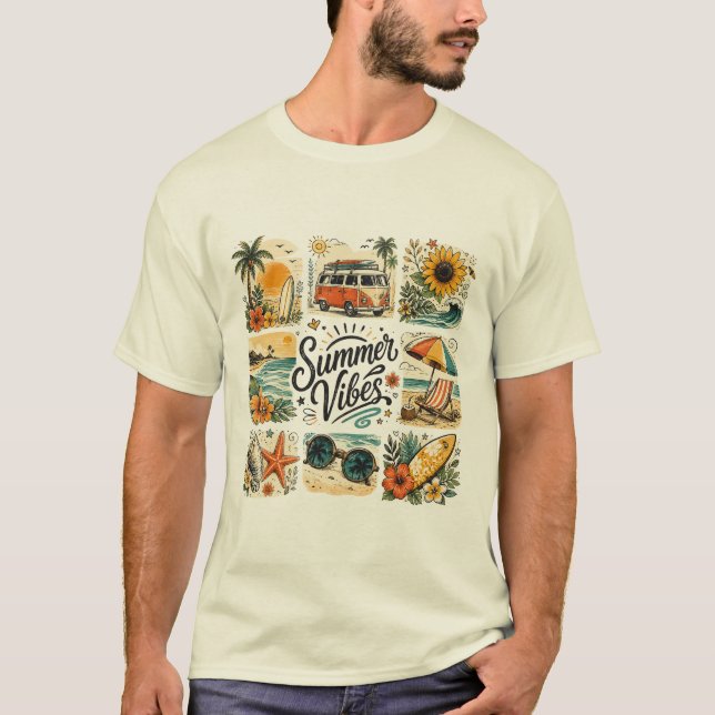 Sommarstämning Premium Estetisk Design T Shirt (Framsida)