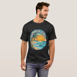 Sommarstämning Retro Strand Solnedgång T-Shirt