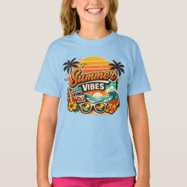 Sommarstämning Retro Strand Solnedgång T Shirt