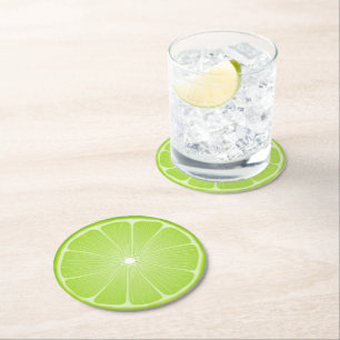 Sommarstämning: Rolig Lime Underlägg Papper Rund