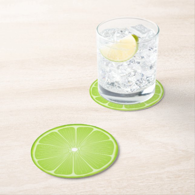 Sommarstämning: Rolig Lime Underlägg Papper Rund (Insitu)