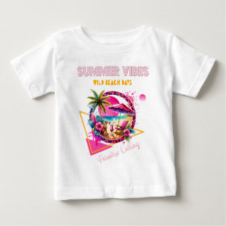 Sommarstämning, Rosa Leopardsdesign för stranddaga T Shirt