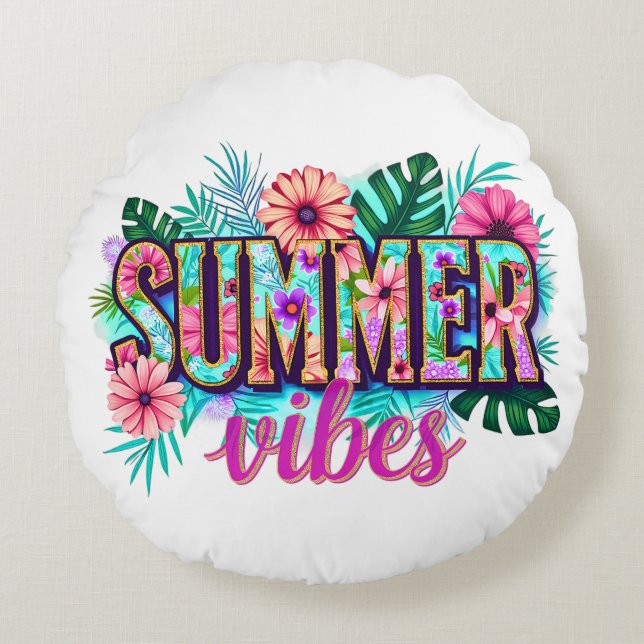 Sommarstämning Rund Kudde (Framsidan)