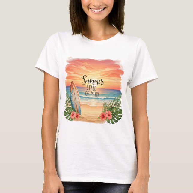 Sommarstämning Solnedgång T Shirt (Framsida)