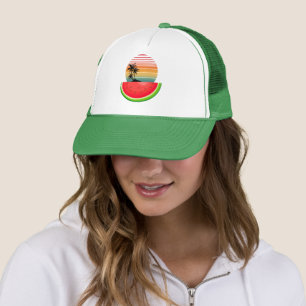 Sommarstämning Solnedgång Vattenmelon Keps