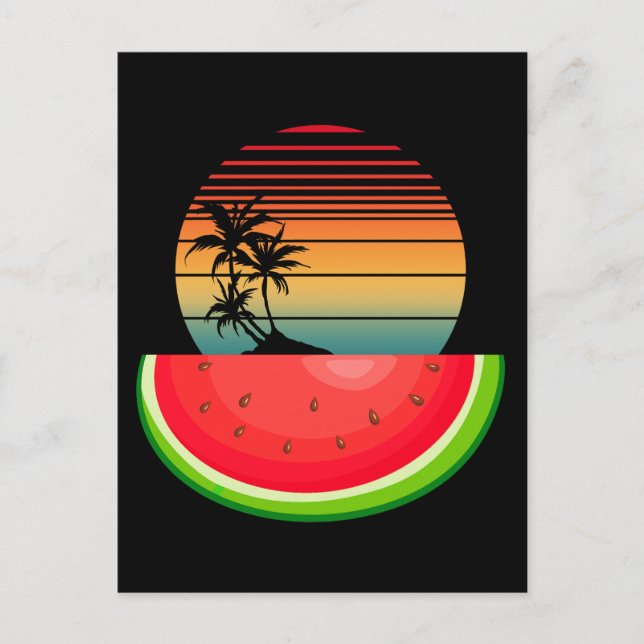 Sommarstämning Solnedgång Vattenmelon  Vykort (Framsida)