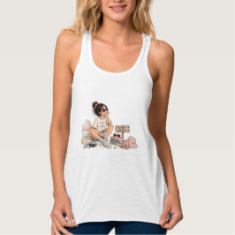 Sommarstämning Söt Flickas Semestert-Shirt Linne Med Racerback