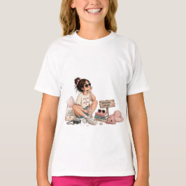 Sommarstämning Söt Flickas Semestert-Shirt T Shirt