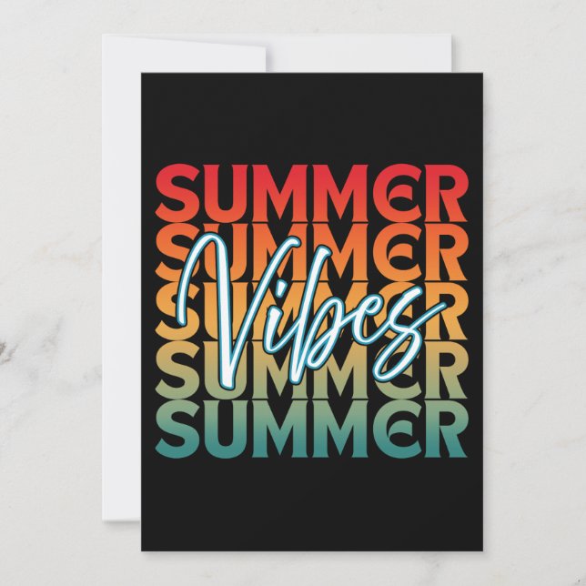 SOMMARSTÄMNING STRAND FAMILJESEMESTER  INBJUDNINGAR (Framsida)