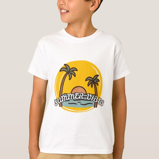 Sommarstämning Strand T-Shirt För Barn (Framsida)