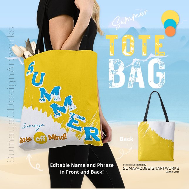 Sommarstämning Strandfärger Handväskor Tygkasse (Summer Tote Bag on Model with useful information!)