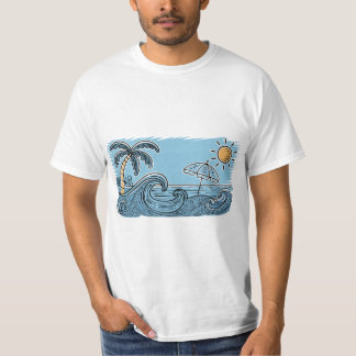 Sommarstämning Strandillustration T Shirt