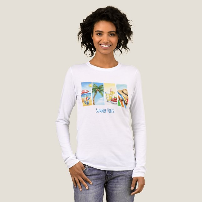 Sommarstämning Sublimering T-Shirt | Retro Strand  (Hel framsida)