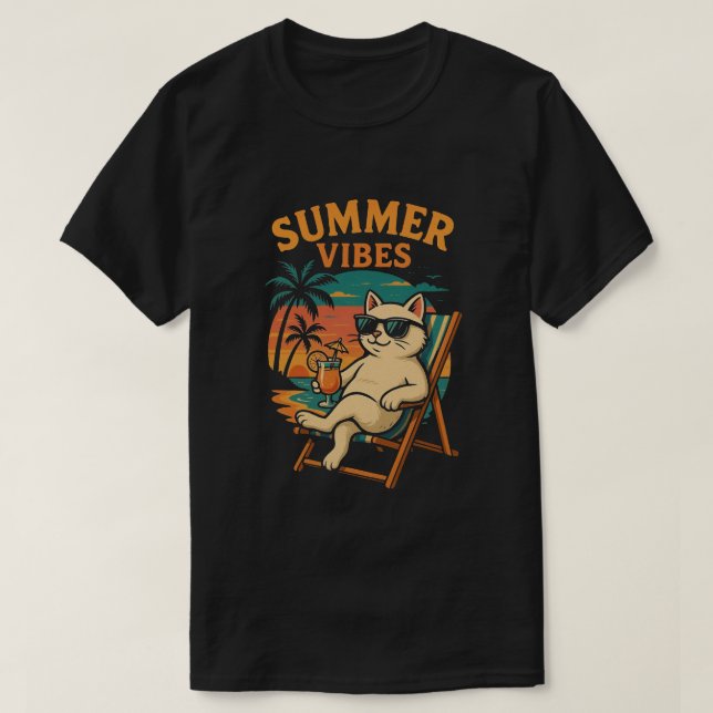 sommarstämning t-shirt cool  (Design framsida)
