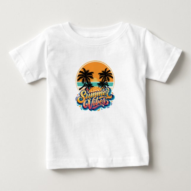 Sommarstämning | Tropisk Strand Estetisk Design T Shirt (Framsida)