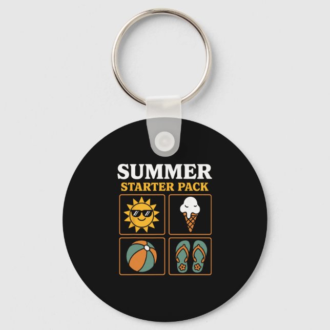 Sommarstartpaket Sol Flip Flops Ll Och Glass Nyckelring (Framsida)