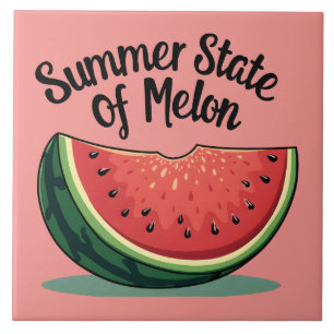 Sommarstaten Melon Retro Fruit Art Kakelplatta
