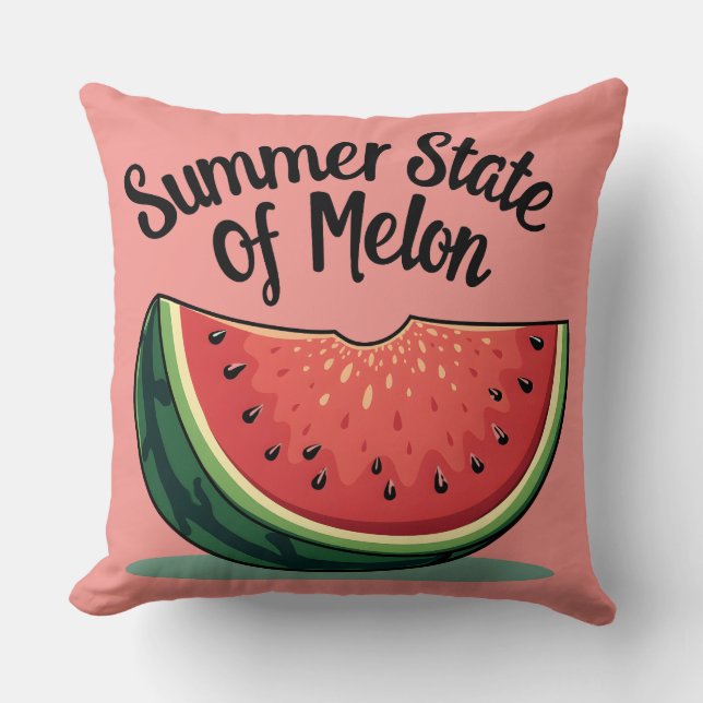 Sommarstaten Melon Retro Fruit Art Kudde (Framsida)