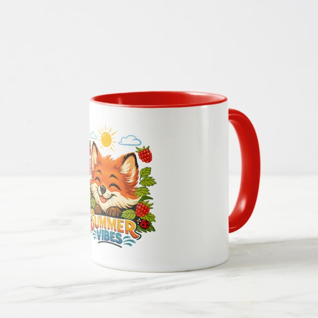 Sommarstil med en rävdesign mugg (Framsida höger)