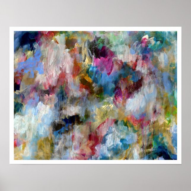 Sommarstorm Fine Art Abstrakt, målning Poster (Framsidan)