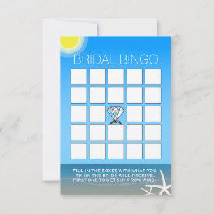 Sommarstrand Bröllopsdusch Bingo Kort