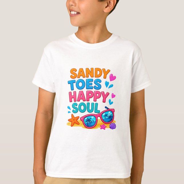 🌞 Sommarstrand Citat För Glada Barn 🍉 T Shirt (Framsida)