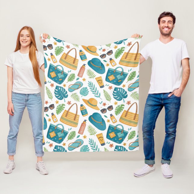 Sommarstrand Essentials Mönster (1) Fleecefilt (På plats)