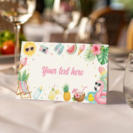 Sommarstrand Flick Baby Shower Party Mat Tent Placeringskort